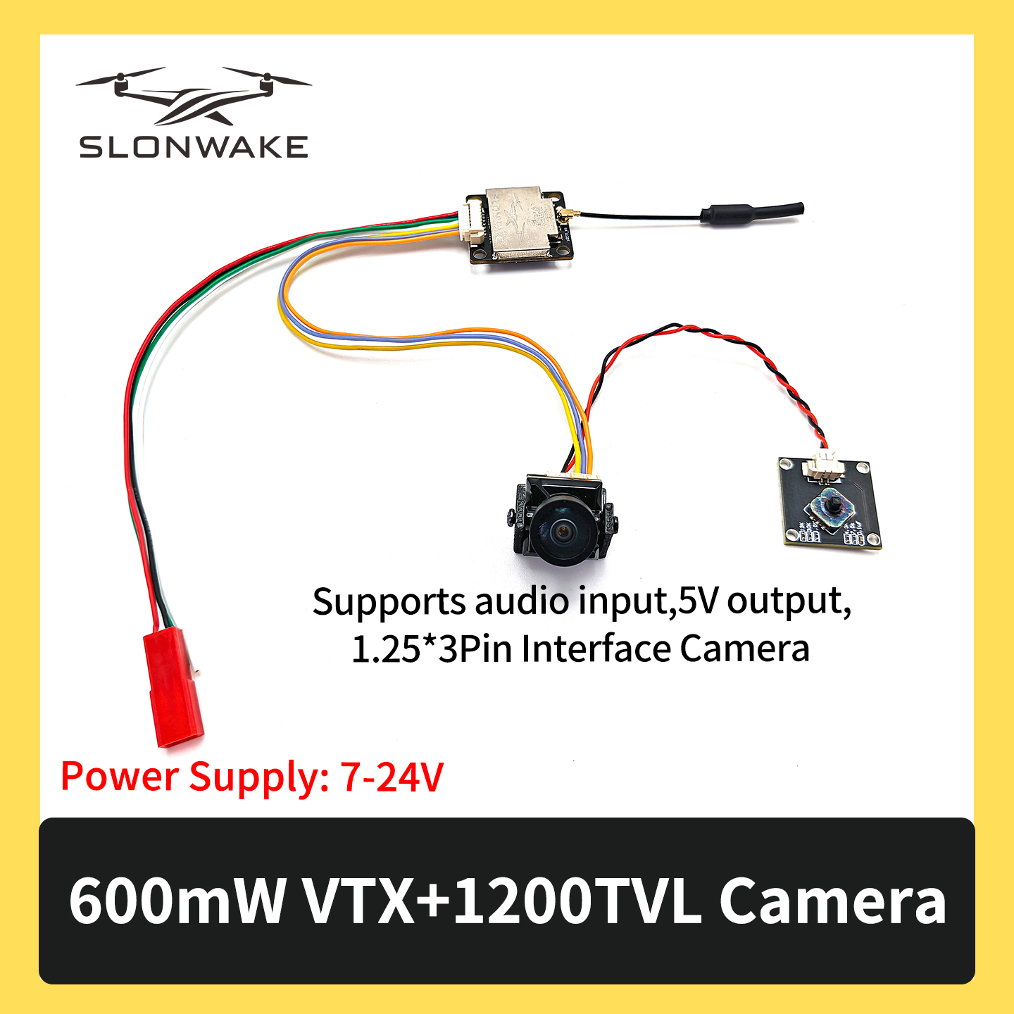 SLONWAKE 5.8G 600mW 7-24V FPV  – обзор и цена Drone Frame