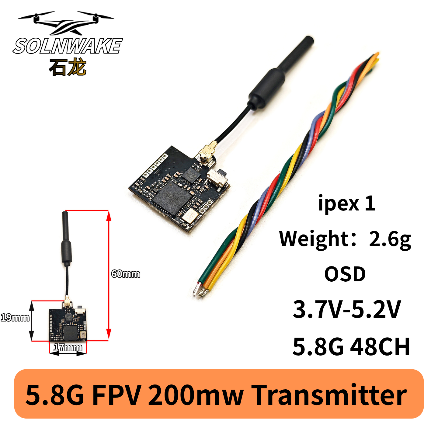 SLONWAKE Nano 5.8G 48CH 200mW  – обзор и цена Drone Frame